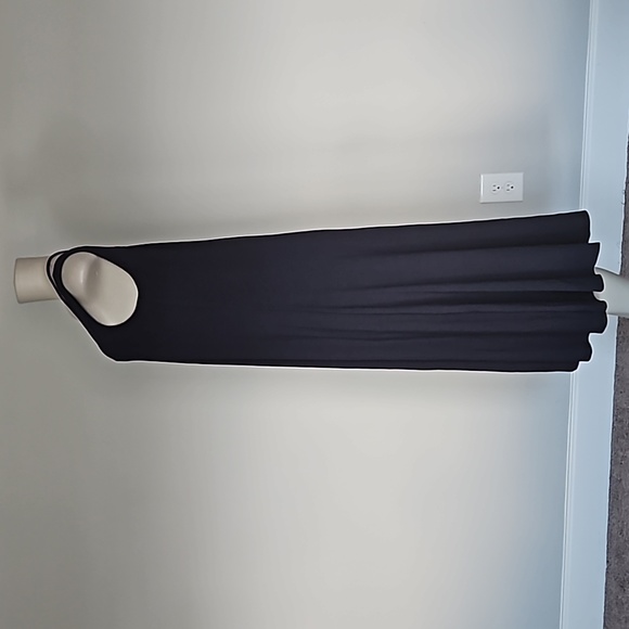 Eileen Fisher indigo scoop neck racer back viscose jersey dress-S - Picture 2 of 11